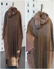 mirel % 100 pamuk triko kot garnili tunik kahve