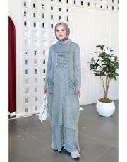 elara %100 pamuk triko tunik gri