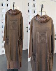 elara %100 pamuk triko tunik kahve