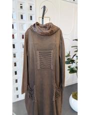 elara %100 pamuk triko tunik kahve 2