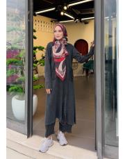 şehraz %100 pamuk triko elbise tunik siyah 2