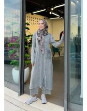 şehraz %100 pamuk triko elbise tunik gri