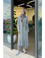 şehraz %100 pamuk triko elbise tunik gri 3