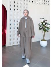 maribel ithal kadife takım vizon 3