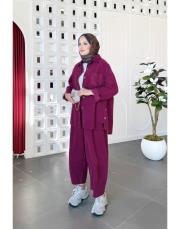maribel ithal kadife takım menekşe 3