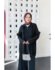 sena %100 pamuk kot garnili triko tunik siyah 3