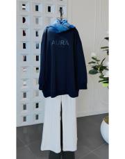 aura premium çelik örme tunik lacivert 2