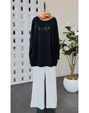 aura premium çelik örme tunik siyah 2