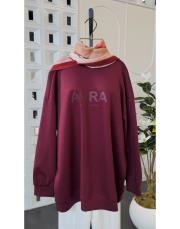 aura premium çelik örme tunik bordo 3
