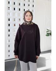 aura premium çelik örme tunik kahve 2