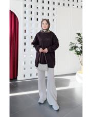 aura premium çelik örme tunik kahve 3