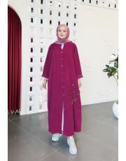 nilda ithal kadife payetli gömlek kap menekşe