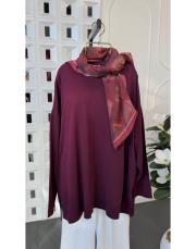 parya merserize triko tunik bordo 2