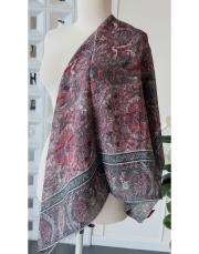 biga tencel eşarp bordo gri
