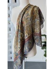 biga tencel eşarp indigo yeşil