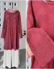danya %100 pamuk triko tunik bordo