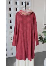 danya %100 pamuk triko tunik bordo 2