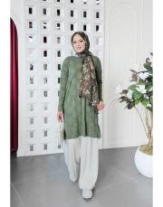 danya %100 pamuk triko tunik haki