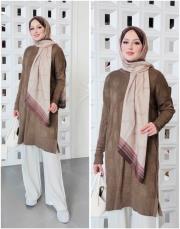 danya %100 pamuk triko tunik kahve