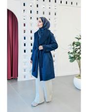 nivana ithal nubuk kuşaklı oversize kap lacivert 2