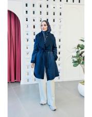 nivana ithal nubuk kuşaklı oversize kap lacivert 3